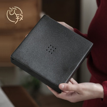 Drinking black pottery square pot bearing water storage dry foam table pot pad ceramic dry bubble plate small tea table tea set holding pot support tea support