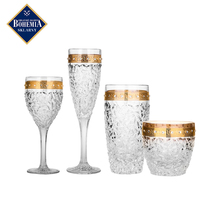 Czech imported BOHEMIA diamond-studded Crystal whisky wine glasses gold champagne glass wine wine glass