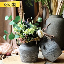 (Mountain tree) earthen pottery vase antique old coarse pottery pot rural pastoral hand-dried flower decoration ornaments