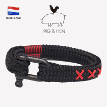 Pig hen star with the same bracelet male hand-woven hand rope couple ins niche design niche jewelry gift