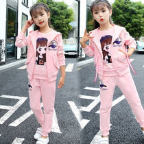 Spring autumn season 5 pure cotton 9 sportswear suit 11 little girl 6 spring fit 8 children clothes 12 years 4 girl three sets 