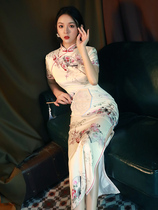High-end Qipao Improved Version Summer Young in the middle of the country Wind Girls Republic retro Temperament Erosion Bone Long Style Dress