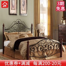 European style modern minimalist Princess iron bed iron frame steel frame double single adult children 1 2 1 5 1 8 meters