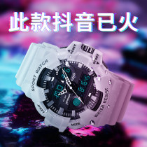 White mens domineering simple watch male mechanical Sports female students Black technology multifunctional Glacier electronic watch