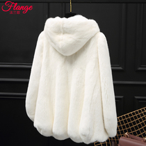 Henin 2021 new mink fur coat female whole mink short water mink fur fur straw jacket 90% with cap to fix the cap