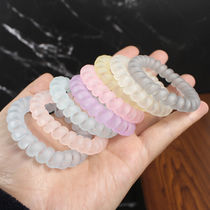 Jelly frosted hair rope female Korean version of ins Wind summer telephone line Hairband leather ring student headwear hair rubber band