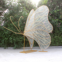 New wedding props butterfly dance background wedding stage layout large iron butterfly wings screen decoration ornaments