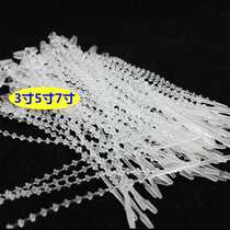 Plastic beads with transparent pearl son buckle ties PP bead chain black hanging card rope hand wearing needle rubber needle