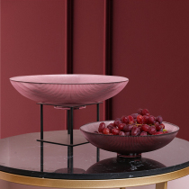 Light luxury glass fruit plate ornaments American living room coffee table Net red fruit plate home personality candy pot creative