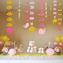 Kindergarten birthday birthday pull flower wall corridor decoration creative classroom wall decoration room layout