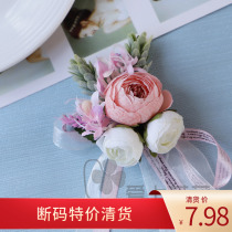 Mori bride wrist flower bridesmaid sister group hand flower corset flower corsage brooch groom wedding ceremony high-end beauty
