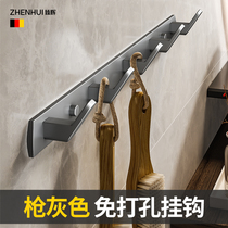 Free Punch Gun Ash Hook Row Hook Wall Wall-mounted Space Aluminum Bathroom Hygn Hook Toilet Door Rear Hanger Rear Hangers Hook Stick Hook
