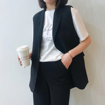 Medium long slim size vest female Spring and Autumn New Korean version of small man Waistle sleeveless suit horse jacket jacket
