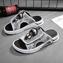 2021 new summer slippers male word drag non-slip outside wearing outdoor cool trawl red personality sandals