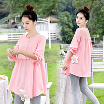 Pregnant Woman Autumn Clothing Dress Dress Fashion style Suite 2021 new spring and fall big code loose long sleeve fall blouses woman