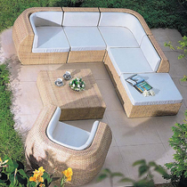Rattan sofa combination outdoor rattan sofa living room rattan sofa corner rattan chair sofa tea table rattan sofa chair