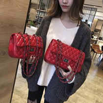 Singapore Hong Kong net red 2021 new leather shoulder bag women's bag diagonal bag diamond chain bag women