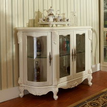 European furniture restaurant Tea Cabinet sideboard solid wood lockers pastoral style glass storage cabinet antique furniture