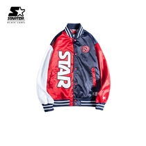 STARTER men and women with the same stitching contrast loose classic satin baseball jacket jacket
