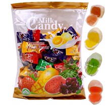 Foreign products are mostly imported from Russia fudge juice sandwich QQ sugar fruit mixed flavor happy candy 500g