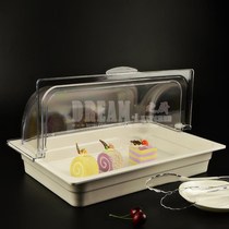 PC transparent food display tray with lid Buffet bowl Fruit bread pastry biscuit plate Salad bowl preservation box