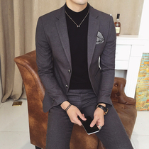 Fugui Bird New Western-style Suit Men Casual Fashion Wedding Bridegroom Fashion Trends Little West Clothing Two Sets