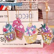 DIY diamond painting keychain childrens handmade small pendant shaped diamond ice cream YSK19