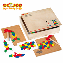 Dutch Educo Happy Little Artisan-Geometric Graphic Children Small Nail Plate Creative Shape Puzzle Knocks