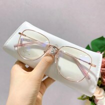 Net red glasses frame men and women retro tide polygon classic myopia glasses frame big face with glasses flat light protection
