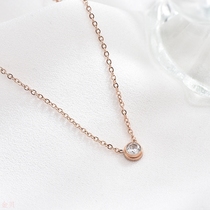 Titanium steel fashion hot single diamond rose gold necklace Japan and South Korea small zircon 2021 new simple Net red choker