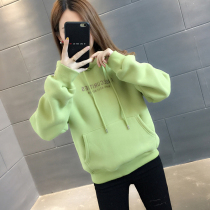 Early autumn plus velvet padded sweater womens clothing 2021 New Tide Spring and Autumn Winter loose Korean version of foreign style coat top