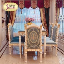 Julian Rose luxury French heavy hand-painted beautiful 1 6 meters dining tables and chairs solid wood gold table