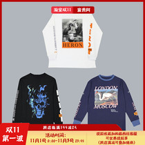 (Welfare) Heron preston crane print HP Deng Ziqi long sleeve T-shirt men and women ins Super fire