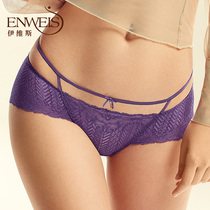  Evis new lace embroidery breathable seamless underwear sexy hollow waist pants female