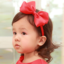 Oufuting childrens hair accessories headgear accessories for children and girls baby hair hoop red bow headband without teeth