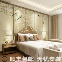Modern minimalist Chinese wallpaper mural non-woven wallpaper living room flower and bird TV background wall mural bedroom wall cloth