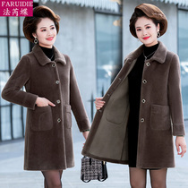 Fashion Moms Water Mink Suede Jacket Mid-Aged Female Winter Dress Medium Long Style Large Coat Noble Foreign Piste Fur Integrated Thick