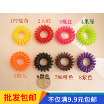 South Korea Hairdresser in headgear Phone Rings Leather Set Hair Loops Hair Cord Leather Gluten Head Flowers Disc Hair