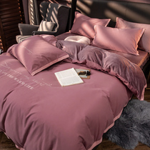 AB face coral velvet four-piece cotton and velvet quilt cover one-sided cotton four-piece milk velvet four-piece Winter