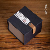 Wooden fish handmade fabric high-grade teapot brocade box teacup tea cup tea pet gift box to build a box to prevent shock and damage