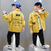 Boys autumn jacket 2021 New Korean version of foreign style jacket cotton handsome childrens spring and autumn models