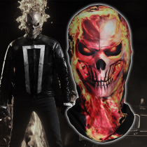 Digital printed evil spirits Knight headgear Ghost rider head hood flame skulls