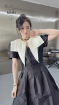 《 Spot 》 European station new pure-color big-tip collar belt short-sleeved dress woman M in the summer of 2022