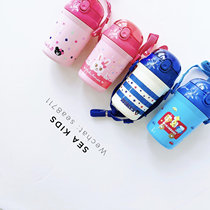 Spot mikihouse Straw Shoulder Belt Bottle 340ml With Name Post Japanese 65-4028-979 No Heat