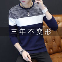 Mens long sleeve T-shirt pure cotton small shirt Spring and autumn thin section Leisure t body Beat Undershirt Autumn Clothes Outside to wear spring clothes