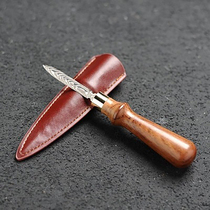 Stainless steel ebony tea knife Tea Needle tea cone handmade Damascus flower pattern steel tea knife black tea tea set accessories