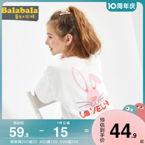 Ballabala girl short sleeve T-shirt CUHK Tong Baby Ocean Gas Bottoms Shirts 2022 Summer Loaded Half Sleeves Child Clothing