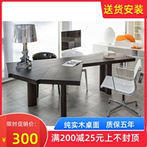 Nordic Designer Light Extravagant Solid Wood Table Creative Desk Modern Minima Desk Profiled Bench Meeting Table