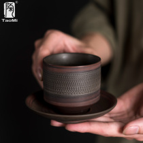 w Tao fans Yunnan Jianshui Purple Pottery Tea Cup Ceramic Cup Mat Tasting Cup Big Number Masters Cup Purple Sand Mud Xingfu Tea