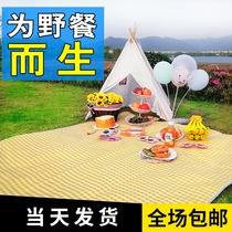 ins picnic mat outdoor beach mat plaster cloth spring outing mat pastoral portable Japanese waterproof outing picnic cloth